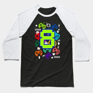 Kids 8Th Birthday Gamer It'S My Birthday 8 Baseball T-Shirt